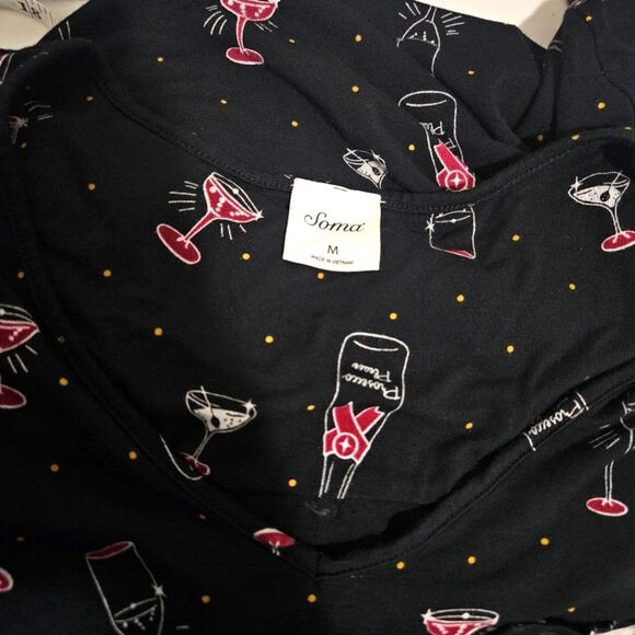 Soma | Prosecco Please Sleep Dress Wine Drink Cozy Loungewear, Womens Medium - Picture 6 of 6